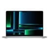 Laptop moderno con sfondo astratto verde e blu
