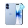 iPhone azzurro vista fronte e retro