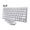 Tastiera e mouse wireless argentati layout italiano