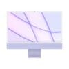 Computer desktop moderno con sfondo astratto viola
